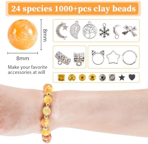 Glass Beads for Jewelry Making, 18 Colors Glass Beads for Bracelets Making kit Including 2-8mm Bead spacers/Lava Beads/Stone Rock DIY Jewelry Making Supplies for Adults, Bracelets Earring Making kit - Image 3