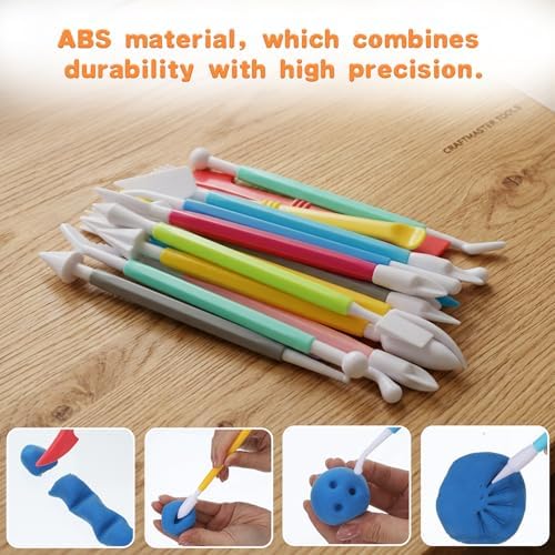 22 Pcs Clays Tools Sculpting Air Dry Clay Tools, Double-Ended Tool Kit Plastic Clay Tool for Adult Set for DIY Pottery Shaping Dotting Modeling Molding Polymer Clays Craft Supplies Accessories - Image 4