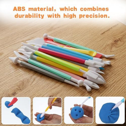 22 Pcs Clays Tools Sculpting Air Dry Clay Tools, Double-Ended Tool Kit Plastic Clay Tool for Adult Set for DIY Pottery Shaping Dotting Modeling Molding Polymer Clays Craft Supplies Accessories - Image 4