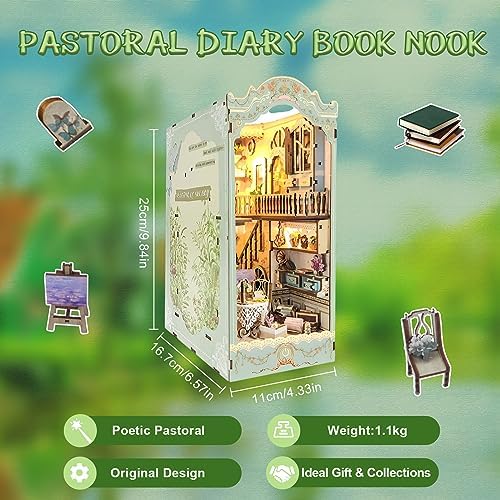 CRIOLPO Dollhouses Book Nook Kit for Adults - DIY Book Nook with LED Light - Image 5