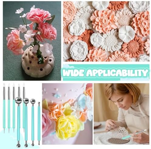 18 Pcs Dotting Tools Silicone Clay Sculpting Tool Ceramic Clay Ball Stylus Pottery Embossing Tool for Rock Modeling Blending, Drawing - Image 6
