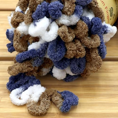 JubileeYarn Fun Finger Loops Yarn - Gold Navy White - 5 Skeins - Image 3