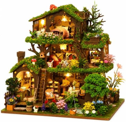 Roroom DIY Miniature House Kit, Fairy Forest Book House Dollhouse Kit by Roroom