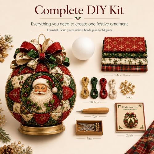 Christmas Classics Patchwork Ornament DIY Kit, Holiday Decorations，Reindeer - Image 4
