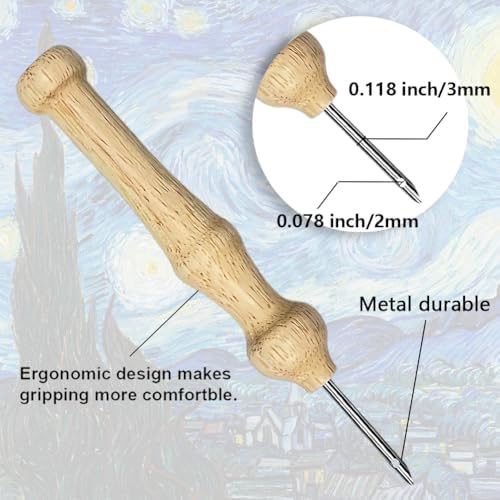 BEUNITONE Starry Sky Scenery Punch Needle Kit for Adults Beginners, Complete Embroidery Craft Kits with Needle, Hoop and Easy to Follow Instructions, Create Home Decor, Wall Hanging Art Making 20x20cm - Image 3