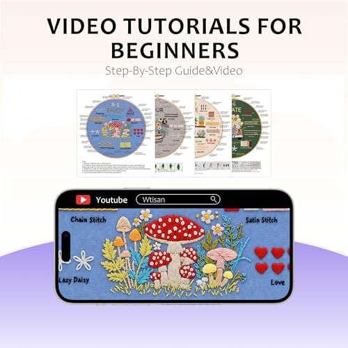 wtisan Embroidery Kit for Beginners, 4 Floral Patterns Cross Stitch Kits - Image 3