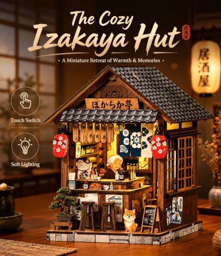 Book Nook Kit DIY Miniature House with LED Lights, 3D Wooden Puzzle Tavern for Adults, Mini Dollhouse Building Kit, Creative Home Decor Gift for Women & Men - Image 2