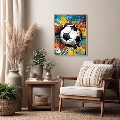 Reivworl Soccer Paint by Numbers Kit for Adults Beginner, 16" Wx20 L Soccer Paint by Number for Adult, Acrylic Painting Kits with Canvas for Gifts and Wall Decor - Image 2