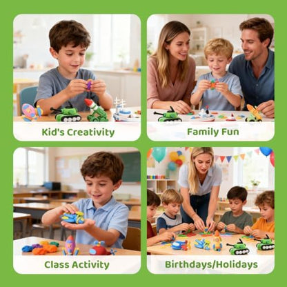 Both idea Air Dry Clay Air Kit Dry Modeling Set for 3-12 Kids Air Foam Tools DIY Clay Crafts, Air Dry Arts Clay Kits Modeling Clay Kit, Craft for Boys Classroom Birthday Party Toys - Image 6