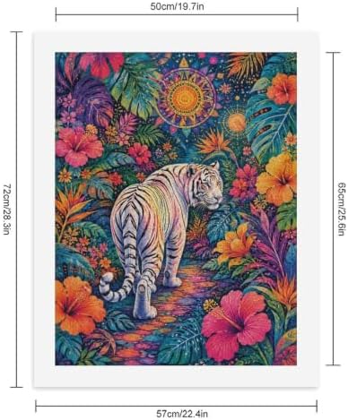 Bozfoxa Paint by Numbers Kit for Adults Beginner Tropical White Tiger - Image 2