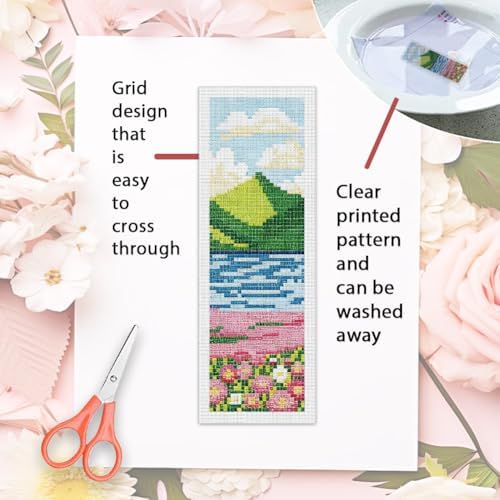 ORIGACH 6 Set Spring Pastoral Landscape Cross Stitch Bookmark Kit - Image 3