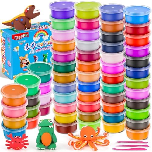 ifergoo Air Dry Clay Kit - 60 Colors Magic Foam Modeling Clay for Kids by iFergoo