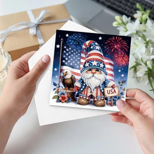 6Pcs Greeting Card DIY Diamond Art Painting Greeting Cards Special Shaped Holiday Blessing Folding Card Kit with Envelopes Arts Crafts for Birthday Festival-USA Goblin - Image 3
