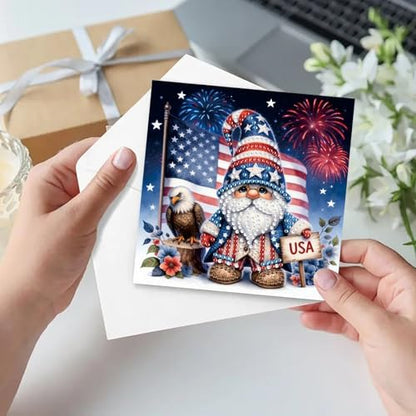 6Pcs Greeting Card DIY Diamond Art Painting Greeting Cards Special Shaped Holiday Blessing Folding Card Kit with Envelopes Arts Crafts for Birthday Festival-USA Goblin - Image 3