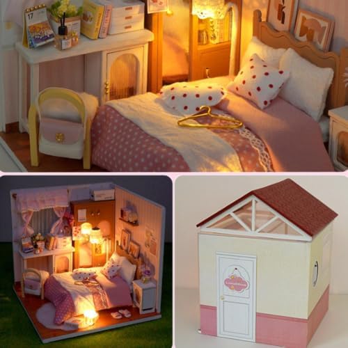 DIY Miniature House Kit 3D Wooden Puzzle for Adults, Tiny Home Kit with Furniture, Miniature Dollhouse Book Nook Kits for Bookshelf Decor, Creative Craft Birthday Gift for Women and Men - Image 4