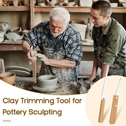 Amylove 3 Pcs Clay Bevel Cutter Fettling Knife Pottery Trim Kit, Natural - Image 6