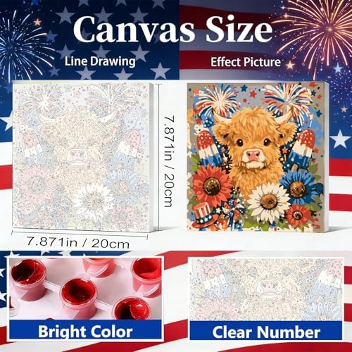 Gemozaic 4th of July Framed Paint by Numbers Kit for Adults and Kids 8-12 - Image 3