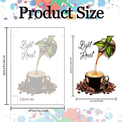 6 Pack Coffee Paint by Numbers Kit for Adults Beginners, Vintage Adult Paint by Number Kits on Canvas, Easy DIY Acrylic Oil Number Painting Kits for Gift, 8x12 Inches for Home Decor (Frameless)` - Image 3