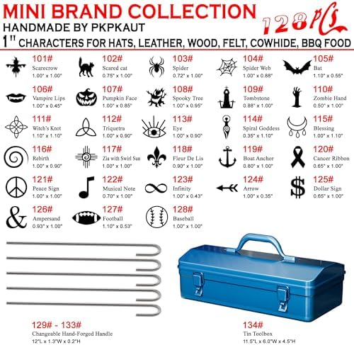 128Pcs 1" Custom Branding Iron for Wood, Leather Branding Stamp Kit - Image 5