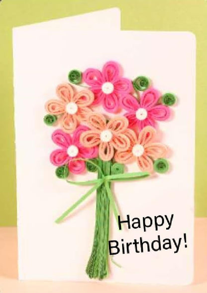 Wizardi Greeting Card Making Kit. Flowers DIY Quilling Kit F07M3-5-FL5 by Wizardi