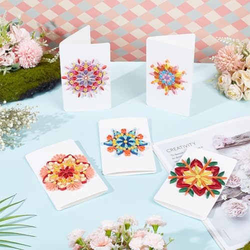 WEBEEDY 20 Sets Paper Quilling Kits for Beginners DIY Mandala Quilling Card Making Kits with 36 Colors Strips, 20 Cards, Paper Quilling Tools and Supplies Home Room Wall Art Decor Creative Gift - Image 7