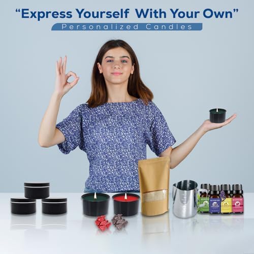 AXUANHUA Complete Candle Making Kits - Candle Making Kit for Adults - DIY Candle Making Supplies Include 10 Jars, 4 Soy Wax, 16 Dyes, 100 Candlewicks, 4 Scents & Many More - Arts and Crafts for Adults - Image 6