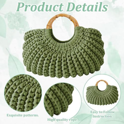 BEUNITONE Crochet Bag Kit for Adults Crochet Bag with Step-by-Step Video Tutorials Crochet Kit for Beginners Complete Crochet Supplies to Make a Bag DIY Crochet bags for Crocheting Lovers Crochet Gift - Image 3