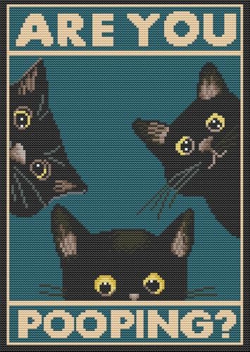 Eiazuiks Stamping Cross Stitch Kit,Cats Counting Cross Stitch Kit for Adult Beginners, Full Line DIY Cross Stitch Stitching Kit for Home Decor Cross Stitch Patterns 12x16 inches by Eiazuiks