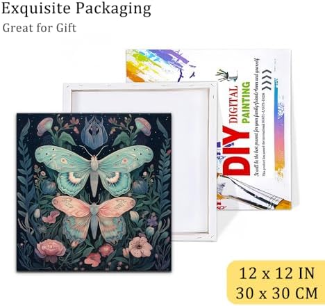 Natuyalo Framed Paint by Numbers on Canvas Butterflies in Jungle Acrylic Paint by Numbers Kits for Adults Beginner Animals Pictures Painting Kits Ideal Gift Home Wall Decor 12x12 Inch - Image 6