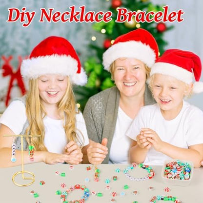 200 Christmas Polymer Clay Beads Charms for Making Bracelets, 10mm Cute Flat Spacer Clay Heishi Christmas Beads for Women Jewelry Making DIY - Image 7