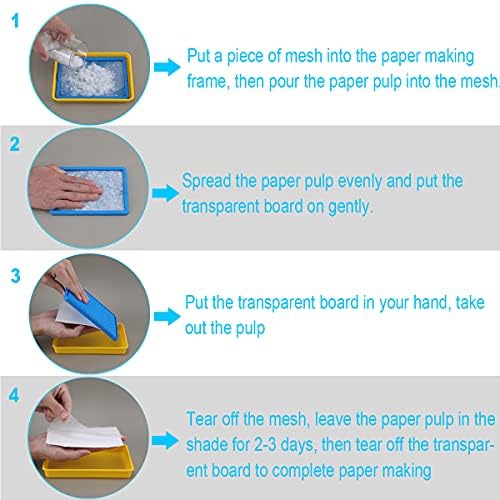 Worown Plastic Paper Making Frame Kit, Papermaking Mould, 5 x 7 Inch Screen for DIY Paper Making - Image 3