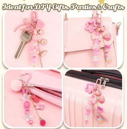 Ecoofor 249Pcs Keychain Making Kit for Kids & Adults – Includes 15 Keychain Clips, 16.4 Feet Chains, 100 Charms, Beading Accessories, Jewelry Pliers – DIY Bag Charms & Jewelry Craft Kit Supplies - Image 5