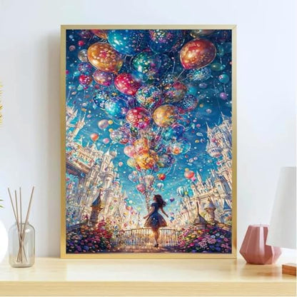 koemhxb Fantasy Paint by Numbers Kit for Adults Beginners, DIY Balloons and Castle Acrylic Painting on Canvas for Home Wall Art Decor 16x20 Inch - Image 3