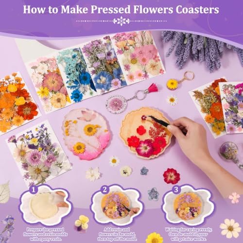Evatage 480 Pcs Real Dried Pressed Flowers for Resin Crafts - Image 5
