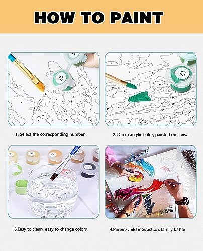 Meothan Paint by Numbers Kits for Adults Beginner 12''x16''(Castle) - Image 5