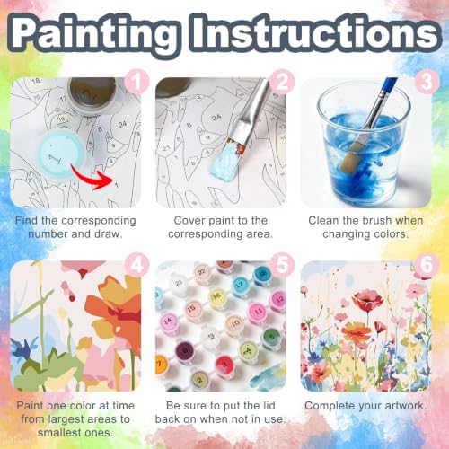 Kalonyth Flowers Framed Paint by Numbers Kit for Adults Beginner 8x12 inch - Image 6