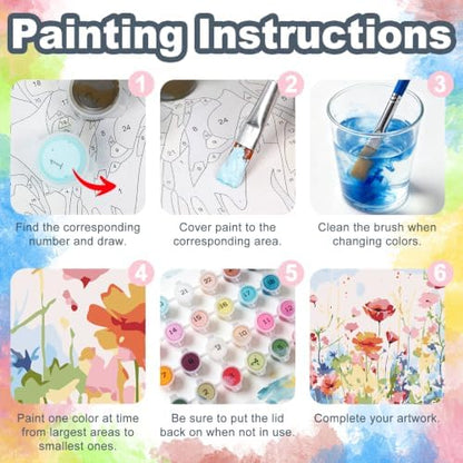 Kalonyth Flowers Framed Paint by Numbers Kit for Adults Beginner 8x12 inch - Image 6