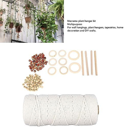 Yosoo Macrame Kits for Adults Beginners with Cotton Cord, Wooden Beads, Rings and Sticks, DIY Craft Supplies for Wall Hanging, Plant Hangers, Tapestries, Home Decor - Image 2