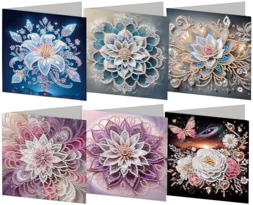 Ceitura 6Pcs DIY Diamond Art Painting Crafts Rhinestone Painting Greeting Card Making Kit Postcard for Holiday Christmas New Year Party Favors (Mandala Flower) by C%27eitura