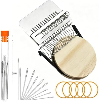 shuielai Knit Patch Kit, Mini Portable Darning Loom with 30 Color Threads 10 Needles, Sewing Repair Tool for Beginners Craft Enthusiasts, Fix Holes on Socks Clothes Jeans by Unknown