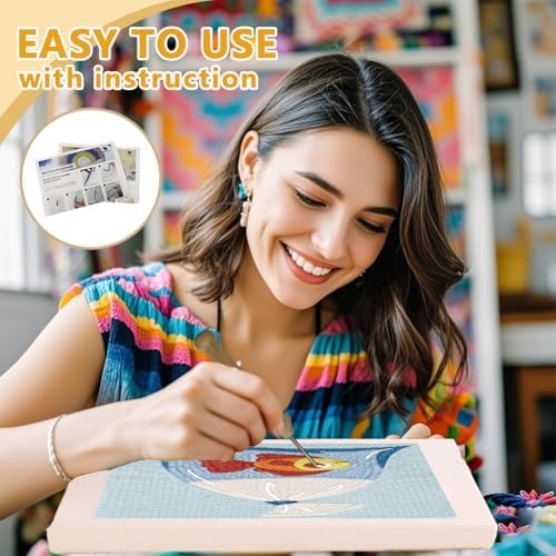 Doodlream Goldfish in Bag Needle Kit for Beginner, 9.4"x 9.4" Cartoon Fish Punch Stitching Craft Set, DIY Embroidery Starter with Printed Frame, Instruction, Threader, Yarn, Pinch Needle - Image 3