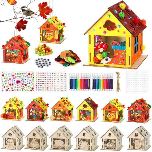 Thanksgiving Fall Crafts Wooden House for Adults, Painting Arts Kit Decor by Unknown