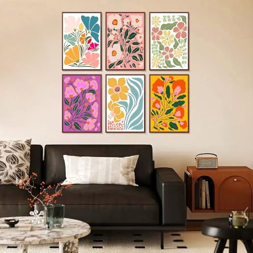 Yezavesu 6 Pack Flowers Paint by Numbers Kit for Adults Beginner 8x12 Inch - Image 2