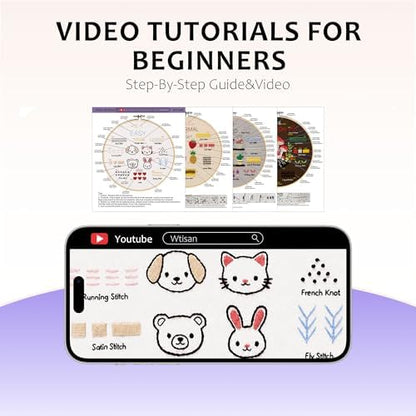 wtisan Embroidery Kit for Beginners, 4 Stages to Learn Cross Stitch Kits - Image 3