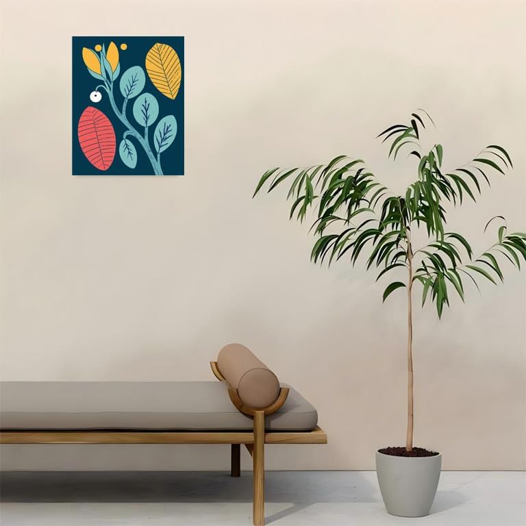 Botanical Paint By Numbers Kit For Adults - Diy Modern Plant Leaves Painting On Canvas 16X20 In, Acrylic Paint Set, Suitable For Beginners, Bedroom Decor Art For Home Decoration Or Gifts, Unframed - Image 4