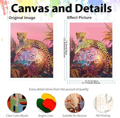 Animal Paint by Numbers Kit for Adults, Adult Paint by Number Kits 16x20 in - Image 4