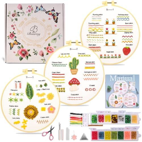 Bonroy Bead Embroidery Kit for Adults Beginners by Bonroy
