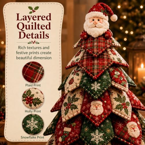 2026 New Christmas & Halloween DIY Quilted Fabric Tree Kit, 3D Layered Sewing Craft Set for Beginners, Christmas Tree Quilt Kit, Handmade Tabletop Holiday Decor, Gift for Craft Lover - Image 5