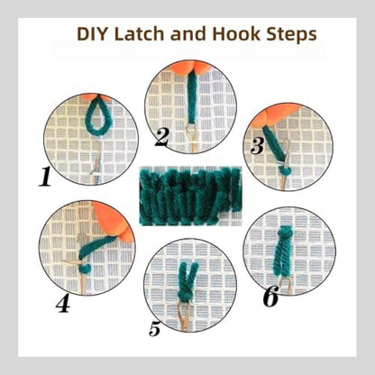 DIY Latch Hook Pillow Kit Colorful Heart 43x43cm - Image 5
