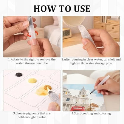 Breathly Watercolor Kit, Watercolor Workbook for Adults Beginner, Creative Stress Relief Art Sessions, Portable Painting Kit for Outdoor Sketching and Travel - Image 4